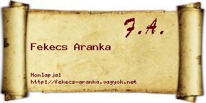 Fekecs Aranka névjegykártya