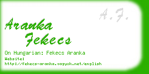 aranka fekecs business card